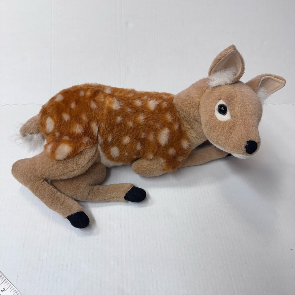 Hansa Spotted Sika Deer Fawn Laying Realistic Plush Stuffed Animal Toy 17"